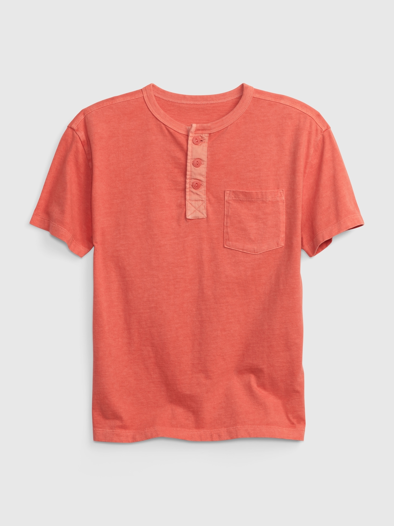 Gap Kids Pocket Henley T-Shirt orange. 1