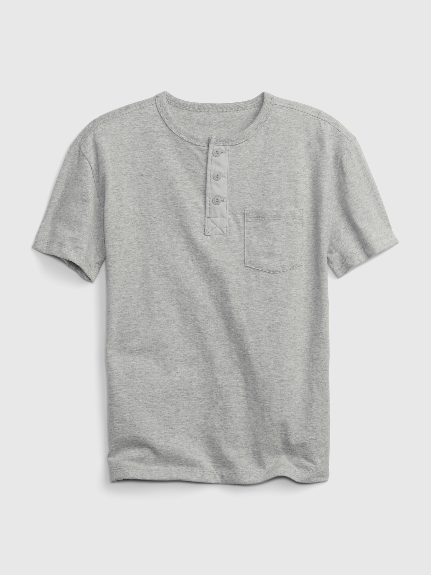 Gap Kids Pocket Henley T-Shirt gray. 1