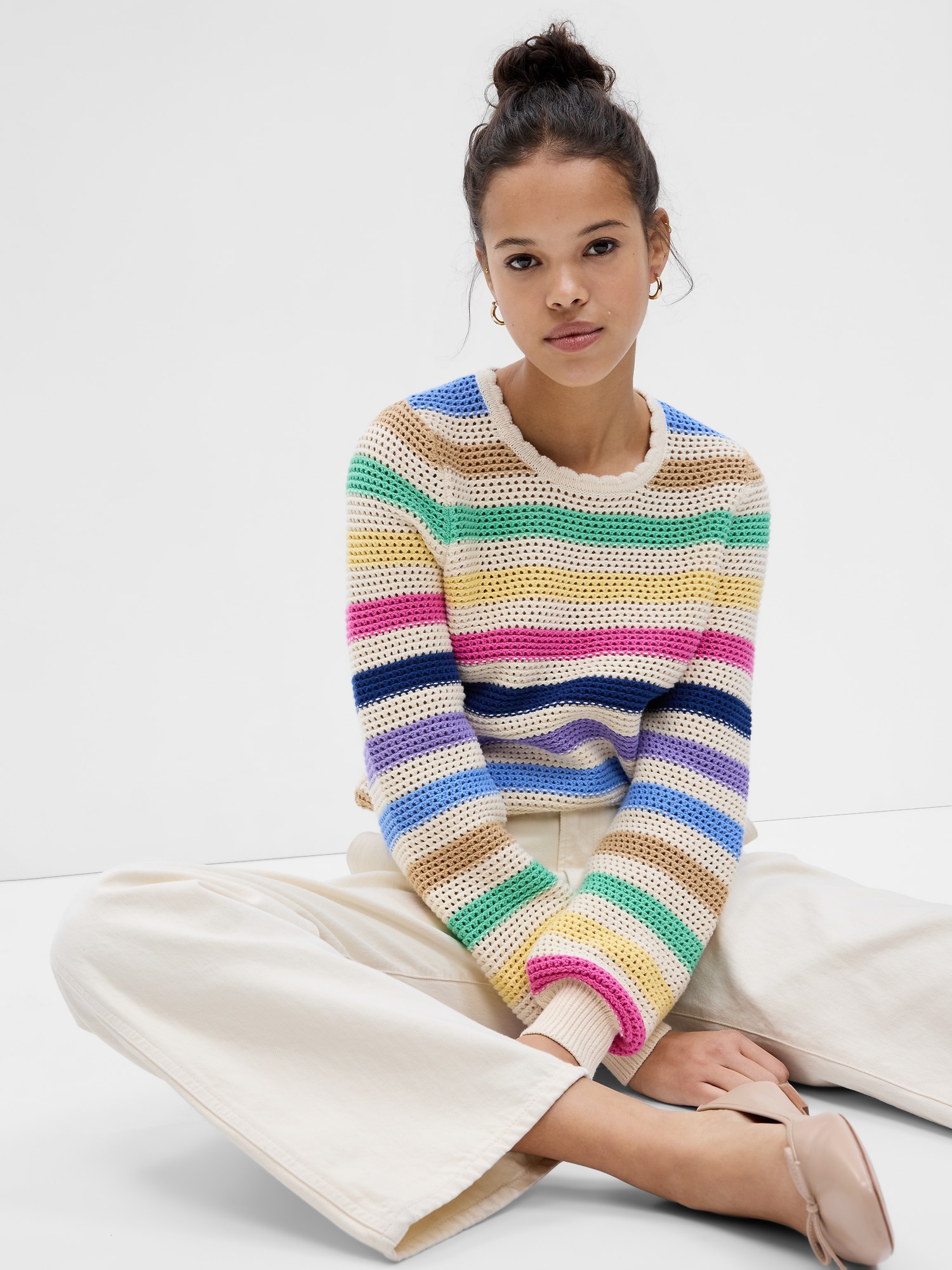 Gap multicolor striped sweater best sale