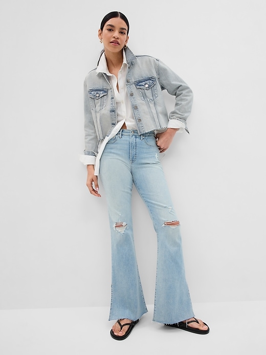 Image number 1 showing, Oversized Cropped Denim Jacket with Washwell