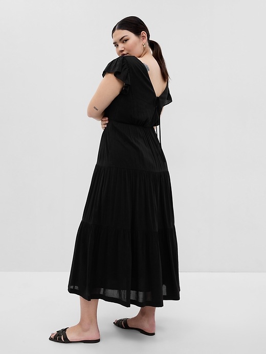 Image number 3 showing, Flutter Sleeve Tiered Maxi Dress