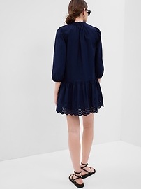 Navy blue outlet eyelet dress