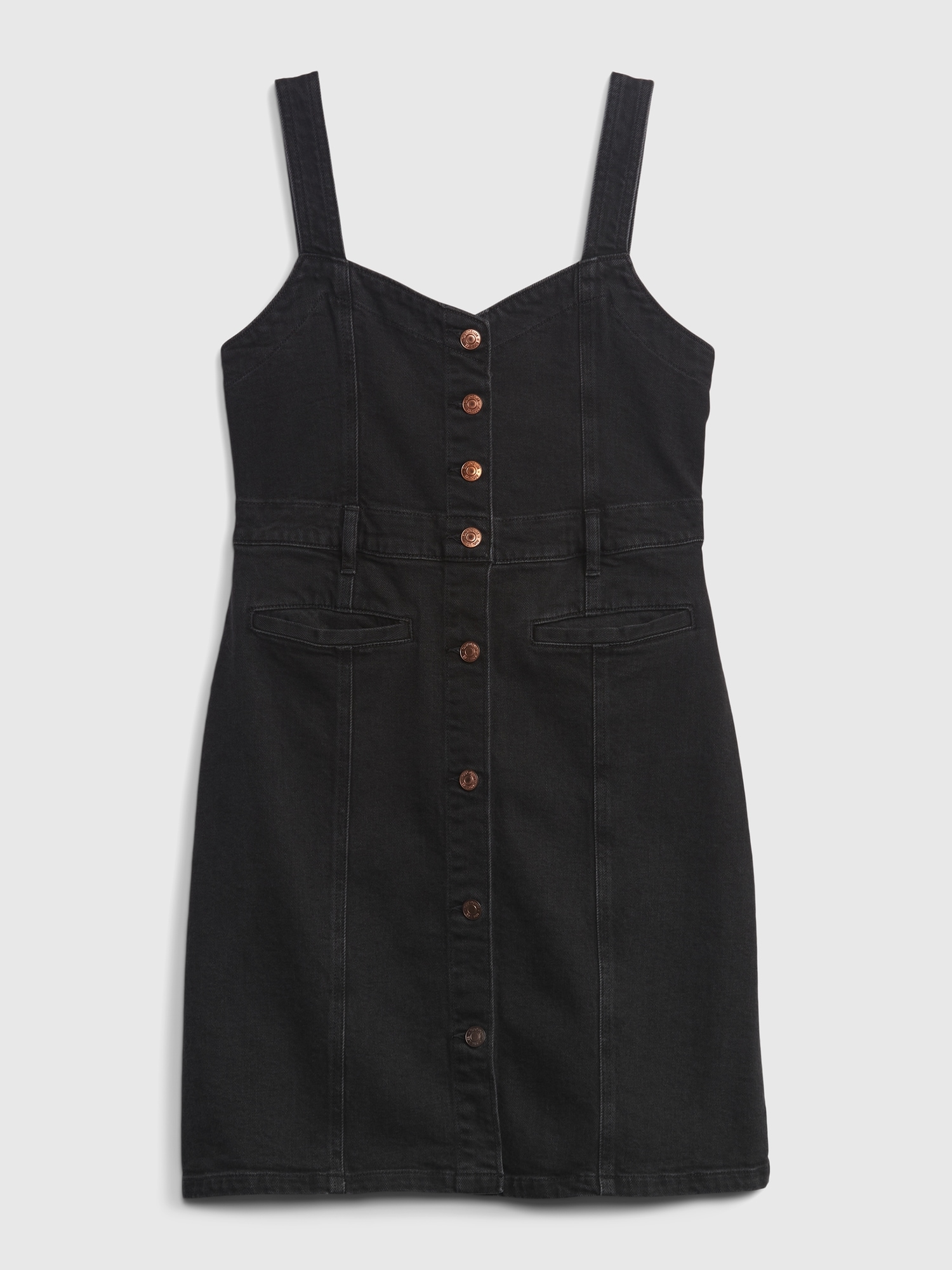 Denim Cotton Sleeveless A-line Pinafore Dungaree Dress With T-Shirt Fo –  Naughty Ninos