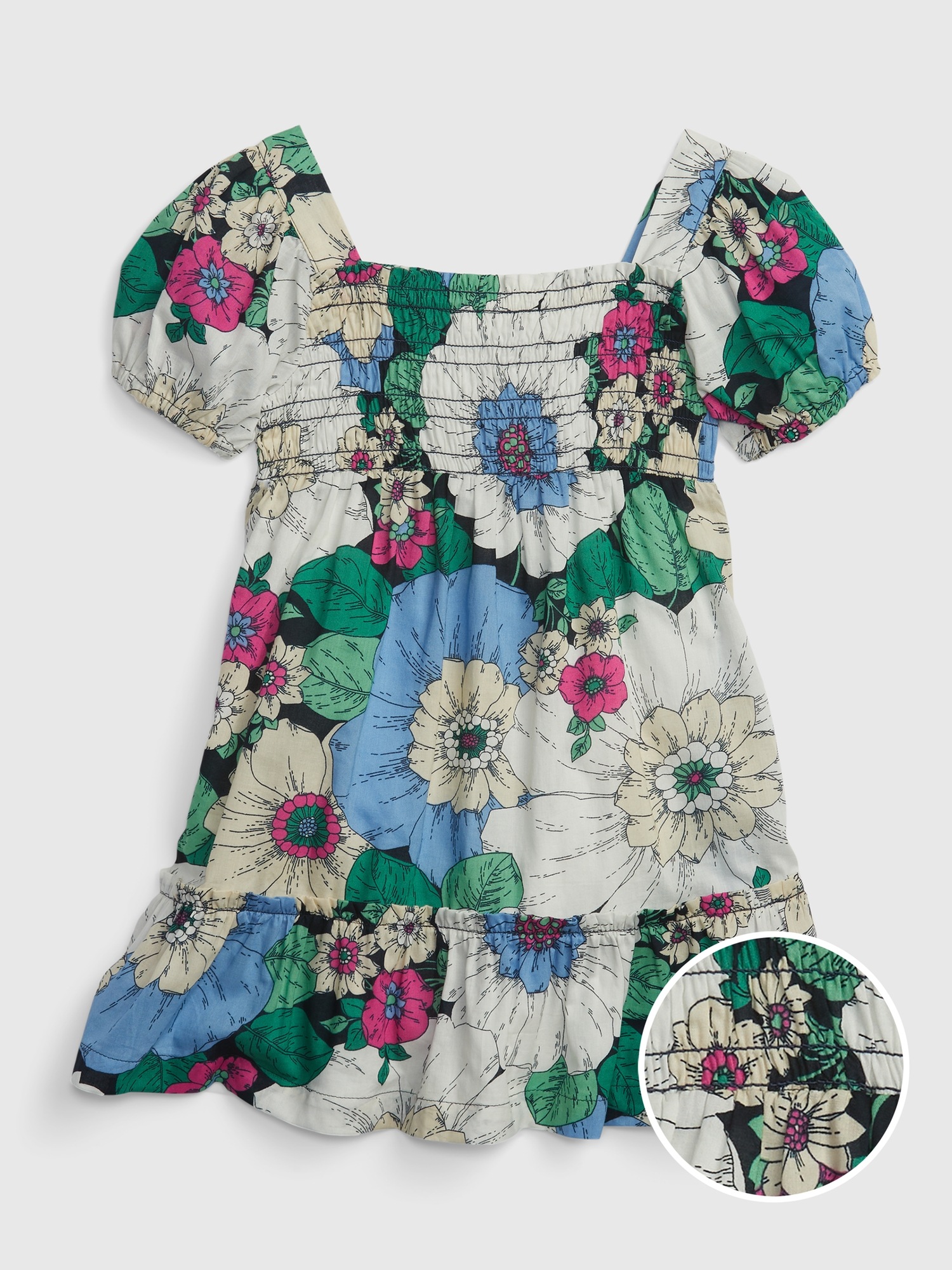 Gap Toddler Puff Sleeve Floral Dress multi. 1