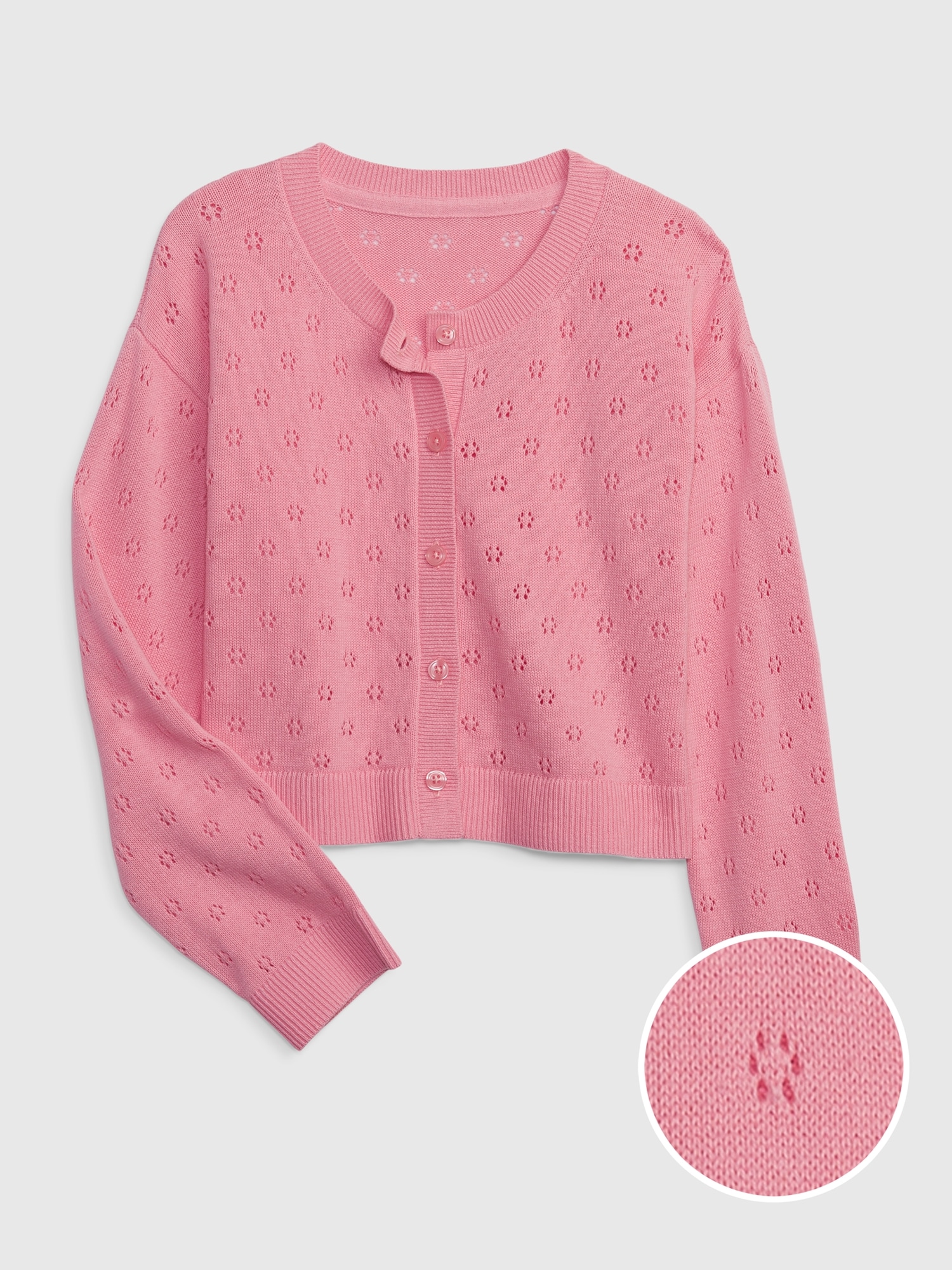 Pink pointelle clearance sweater