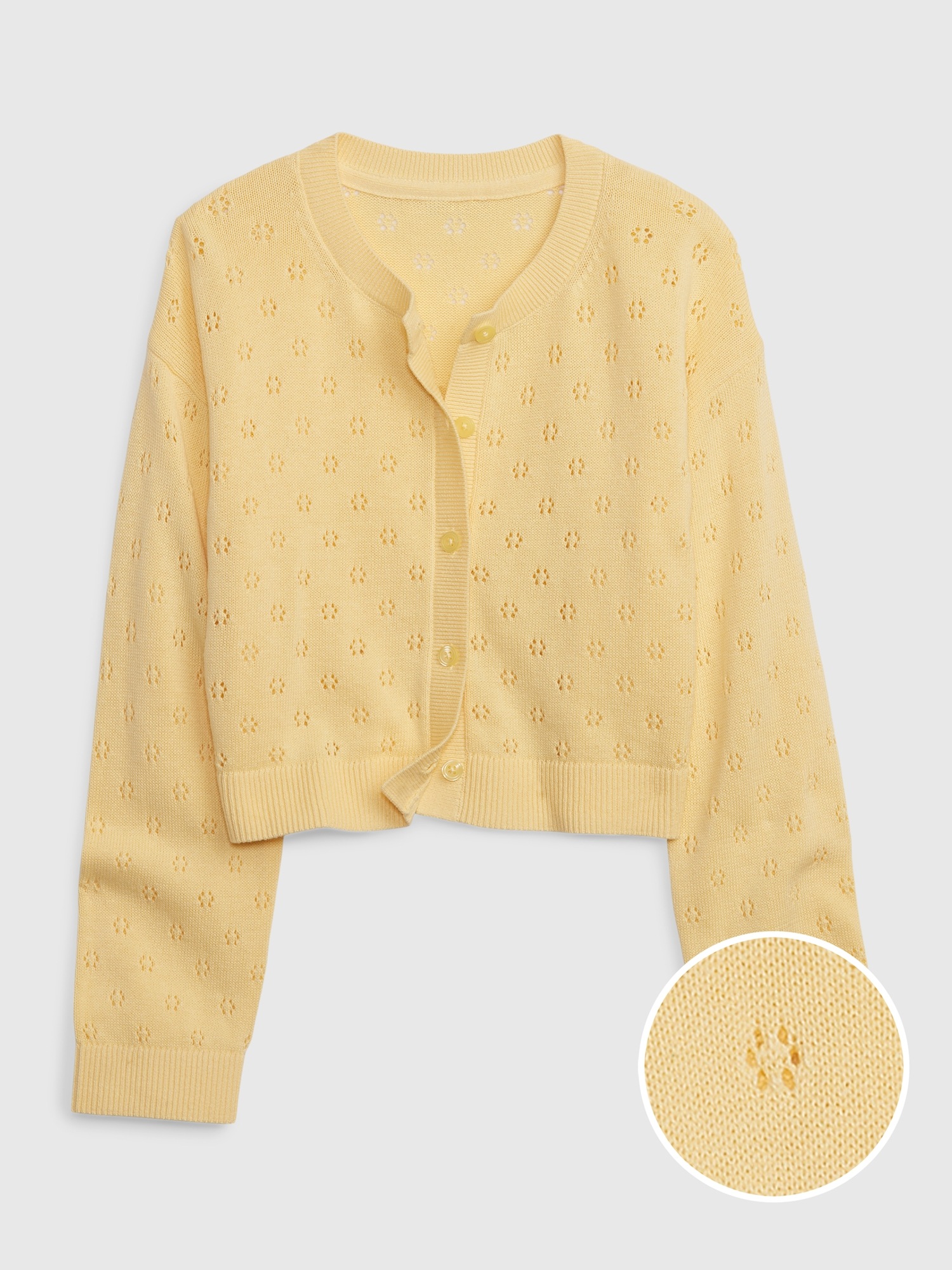 Gap Kids Pointelle Cardigan yellow. 1