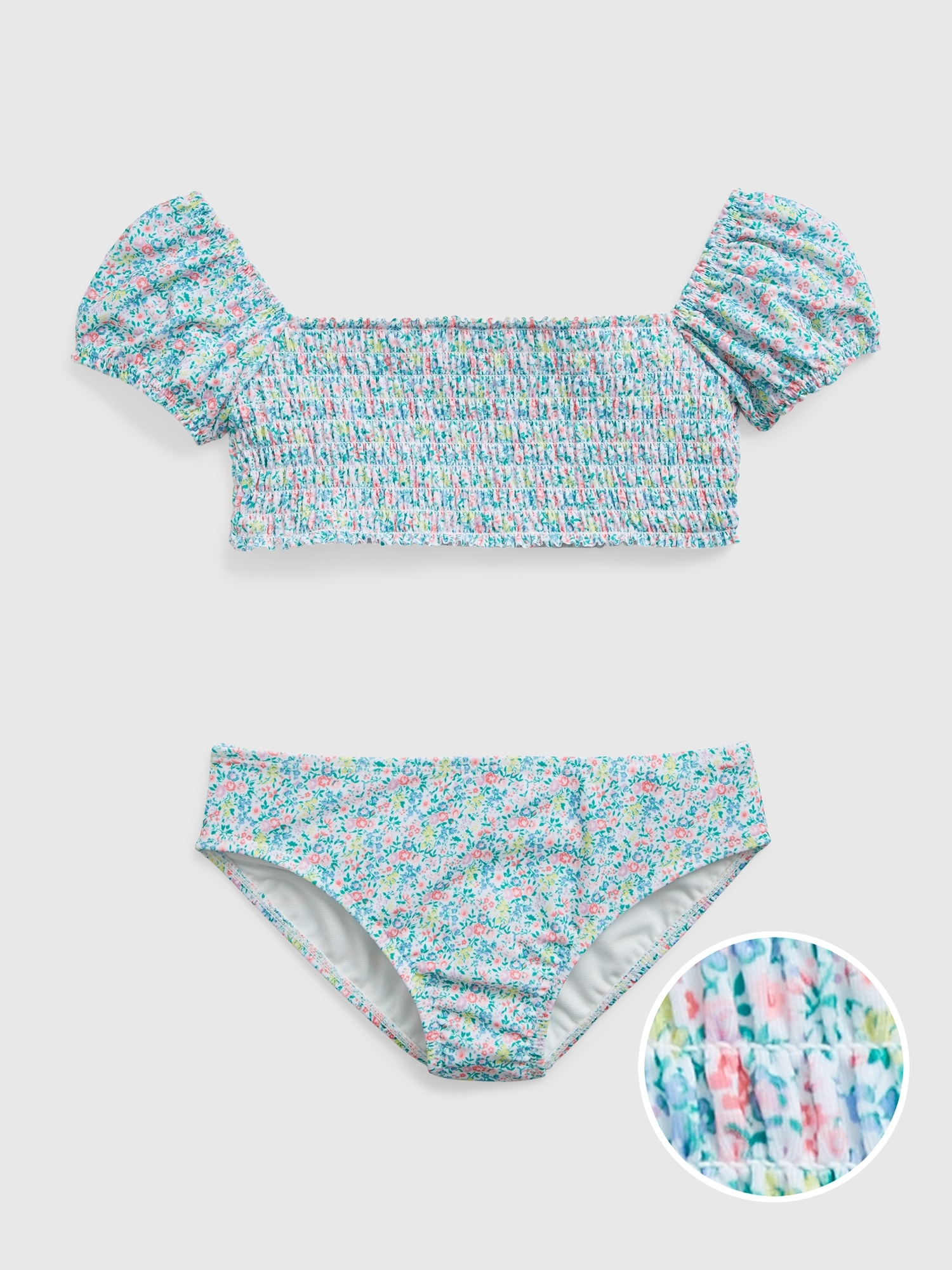 Gap Kids Recycled Puff Sleeve Swim Two-Piece multi. 1