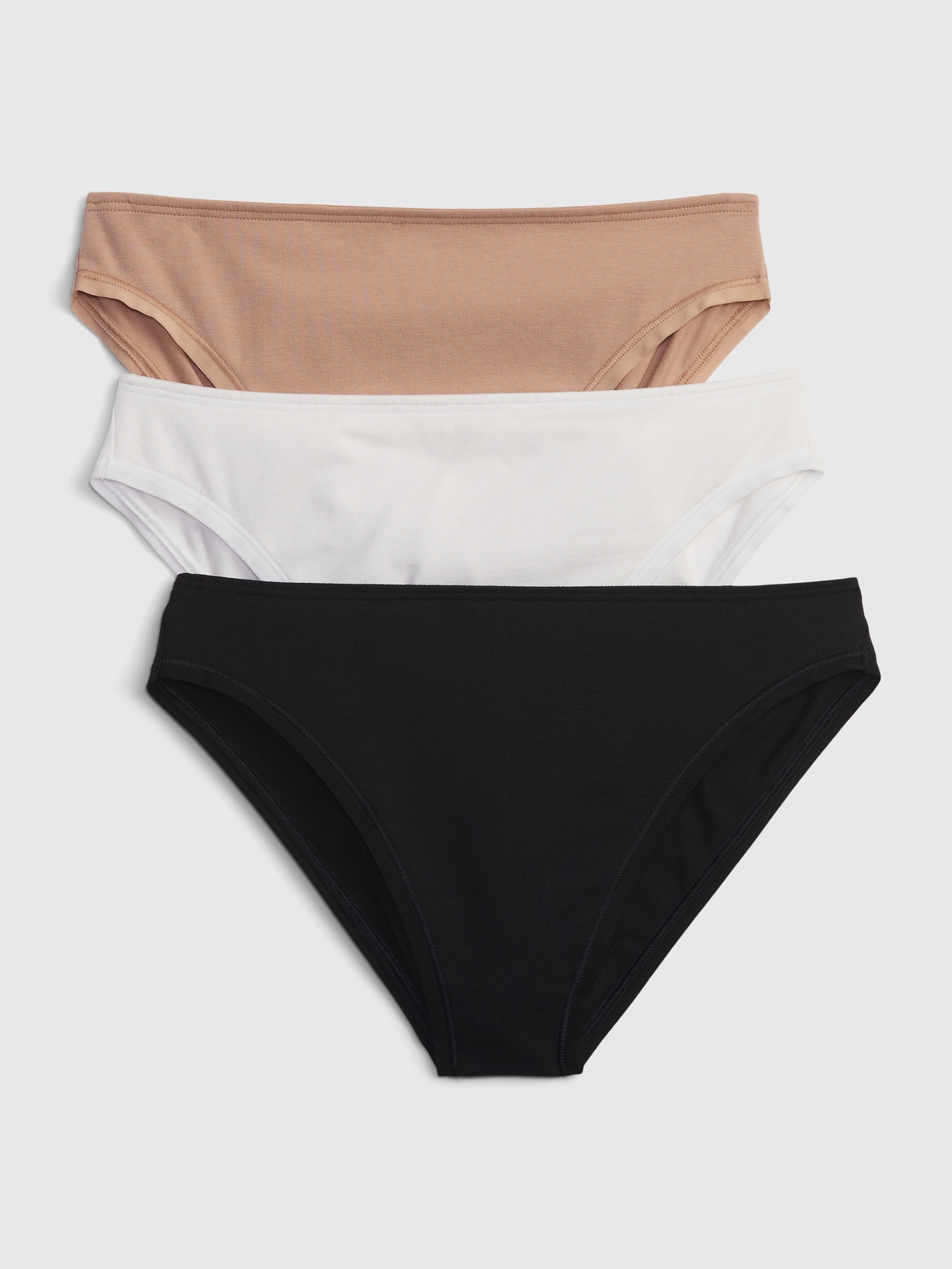Gap Organic Stretch Cotton Mid Rise Bikini (3-Pack) multi. 1