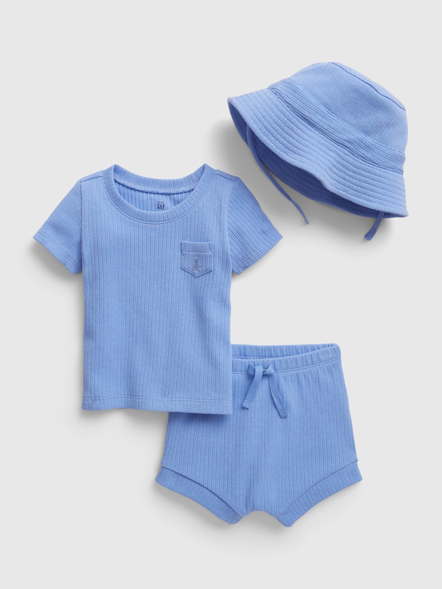 Gap Baby Three-Piece Rib Outfit Set blue. 1