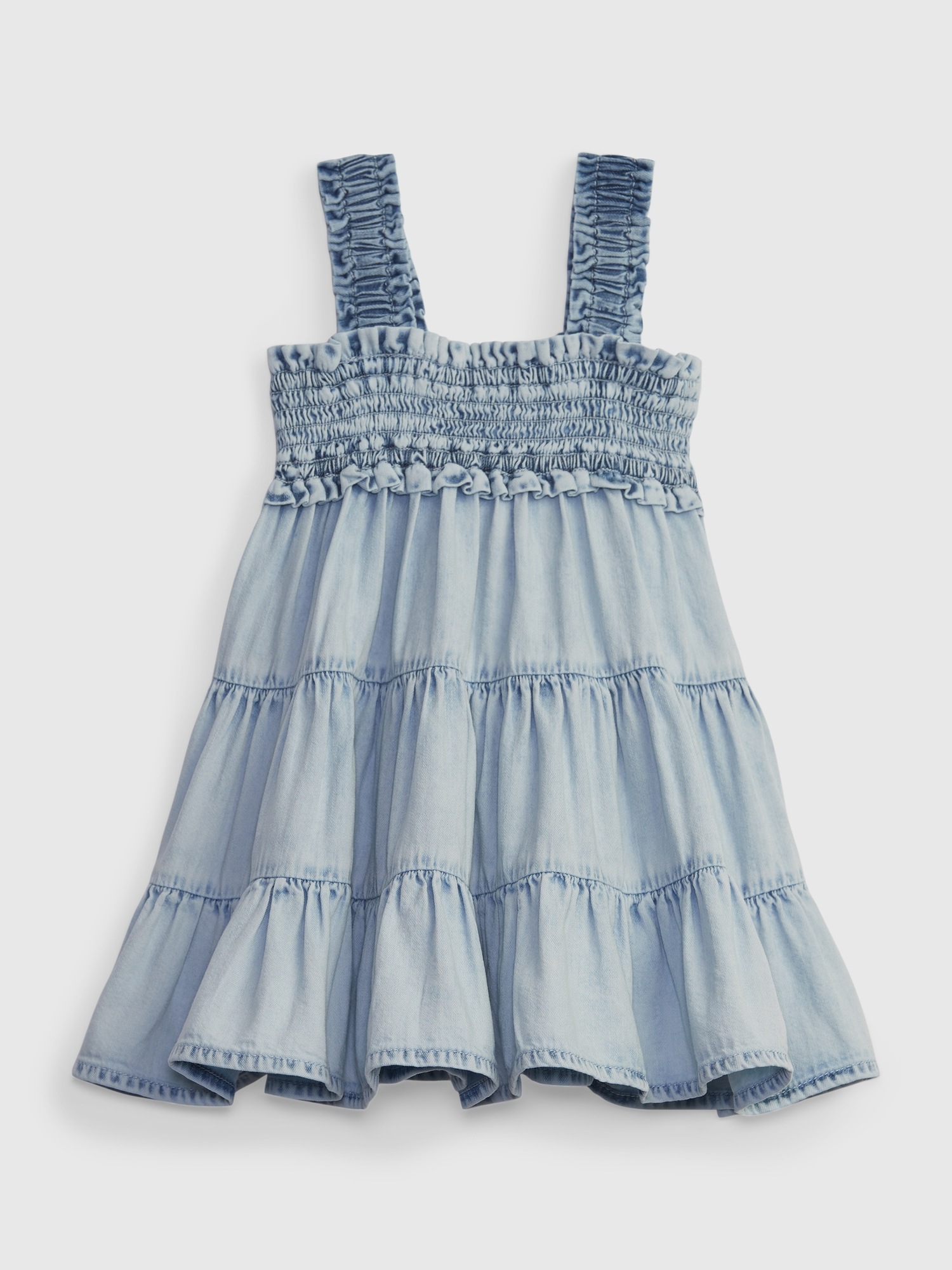Gap Baby Tiered Denim Dress with Washwell blue. 1