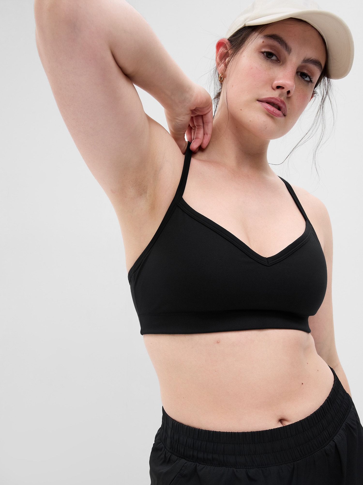GAP Woman's Optical White Sports bra with double straps