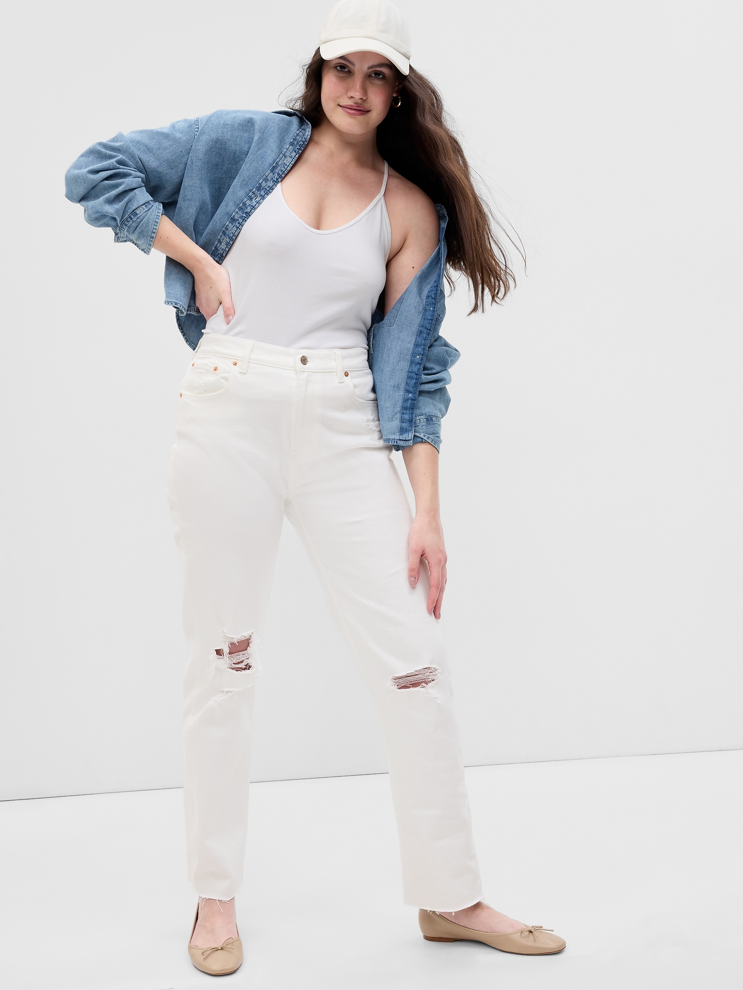 High Rise Cheeky Straight Jeans with Washwell  Straight jeans, Gap jeans  women, Vintage denim
