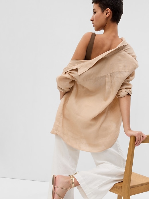 Image number 2 showing, Linen Boyfriend Shirt