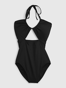 FXM Rico Halter Swim-Suit Set with Sarong Printed Women Swimsuit