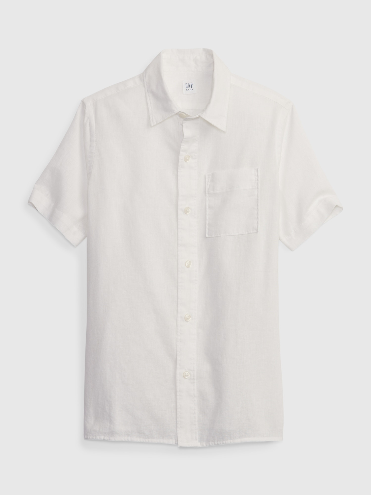 Gap Kids Linen-Cotton Oxford Shirt white. 1