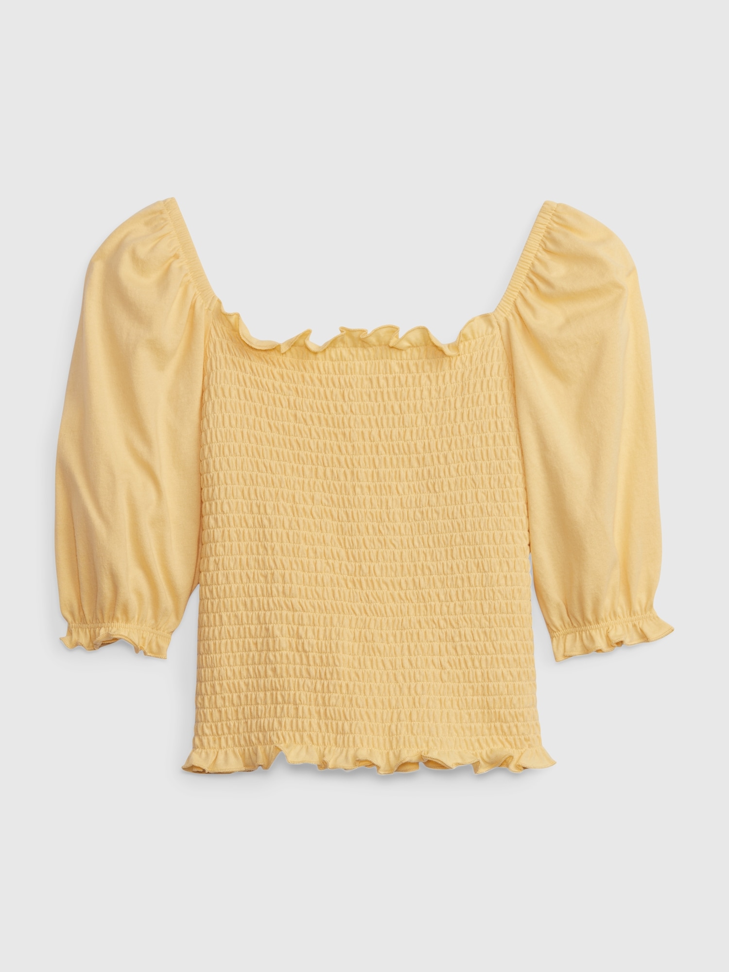 Gap Kids Puff Sleeve Smocked Top yellow. 1