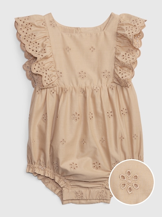 Image number 1 showing, Baby Eyelet Bubble Shorty One-Piece