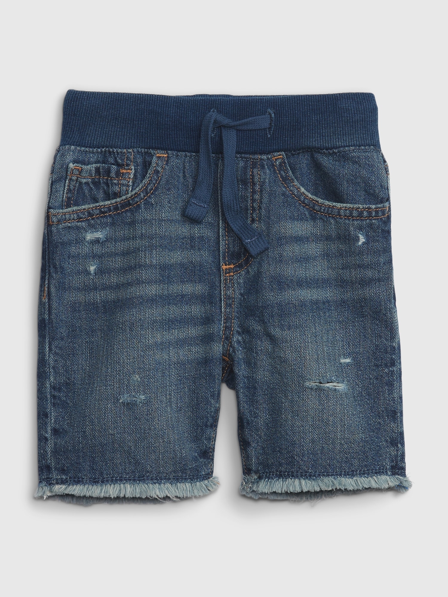 Gap Toddler Pull-On Denim Shorts with Washwell blue. 1