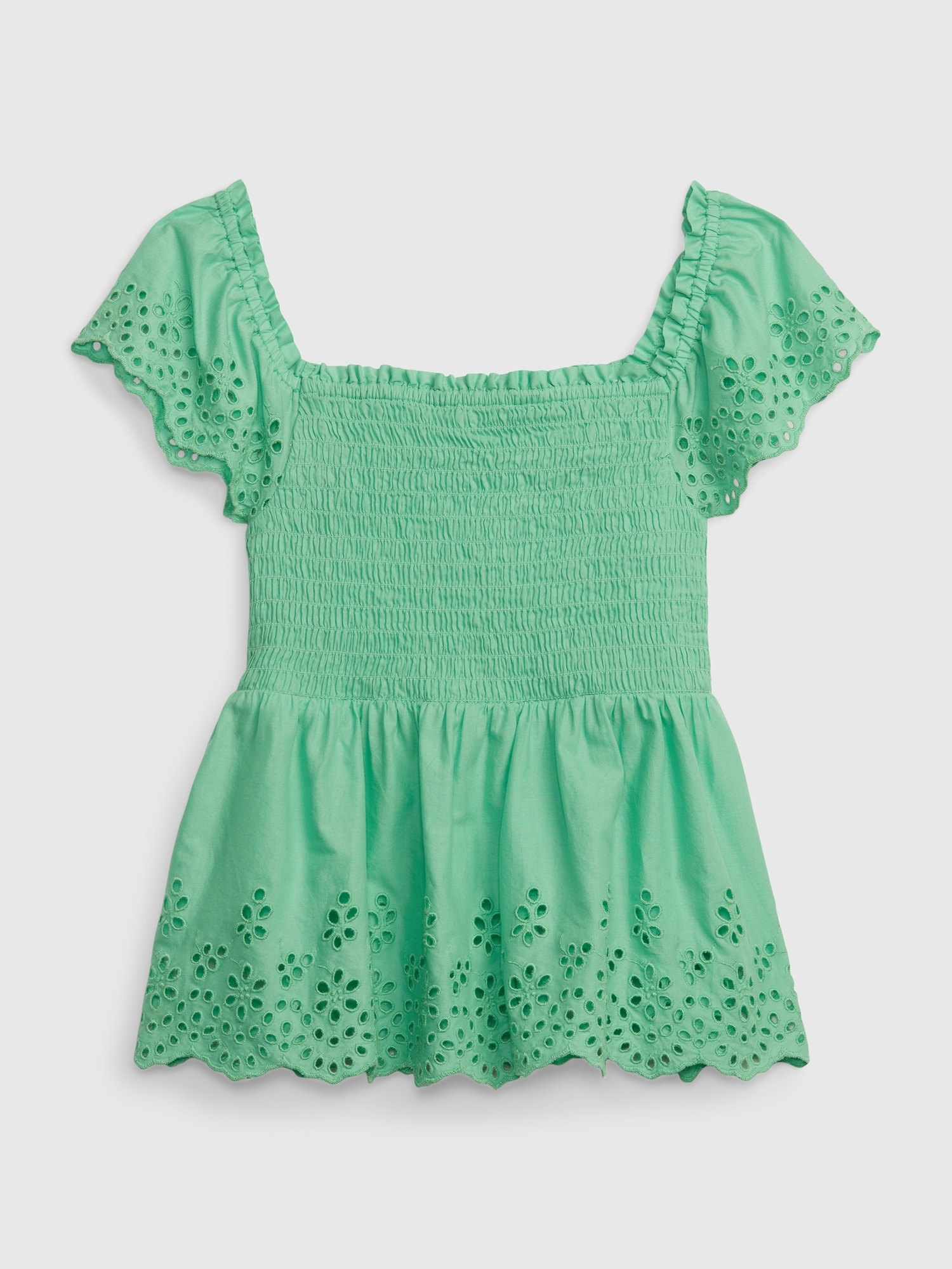 Kids Eyelet Flutter Sleeve Top | Gap