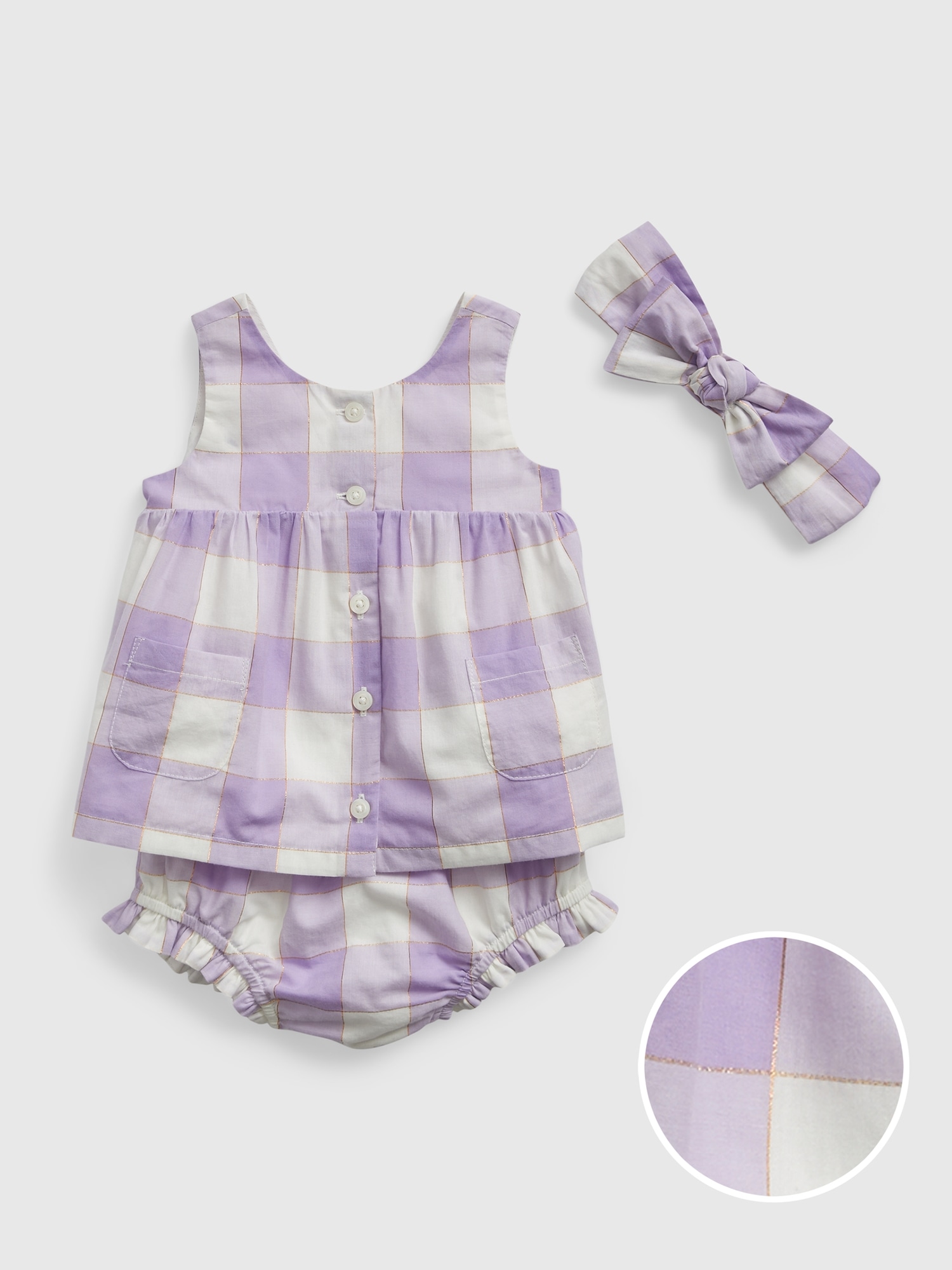 Baby Shiny Gingham Outfit Set | Gap