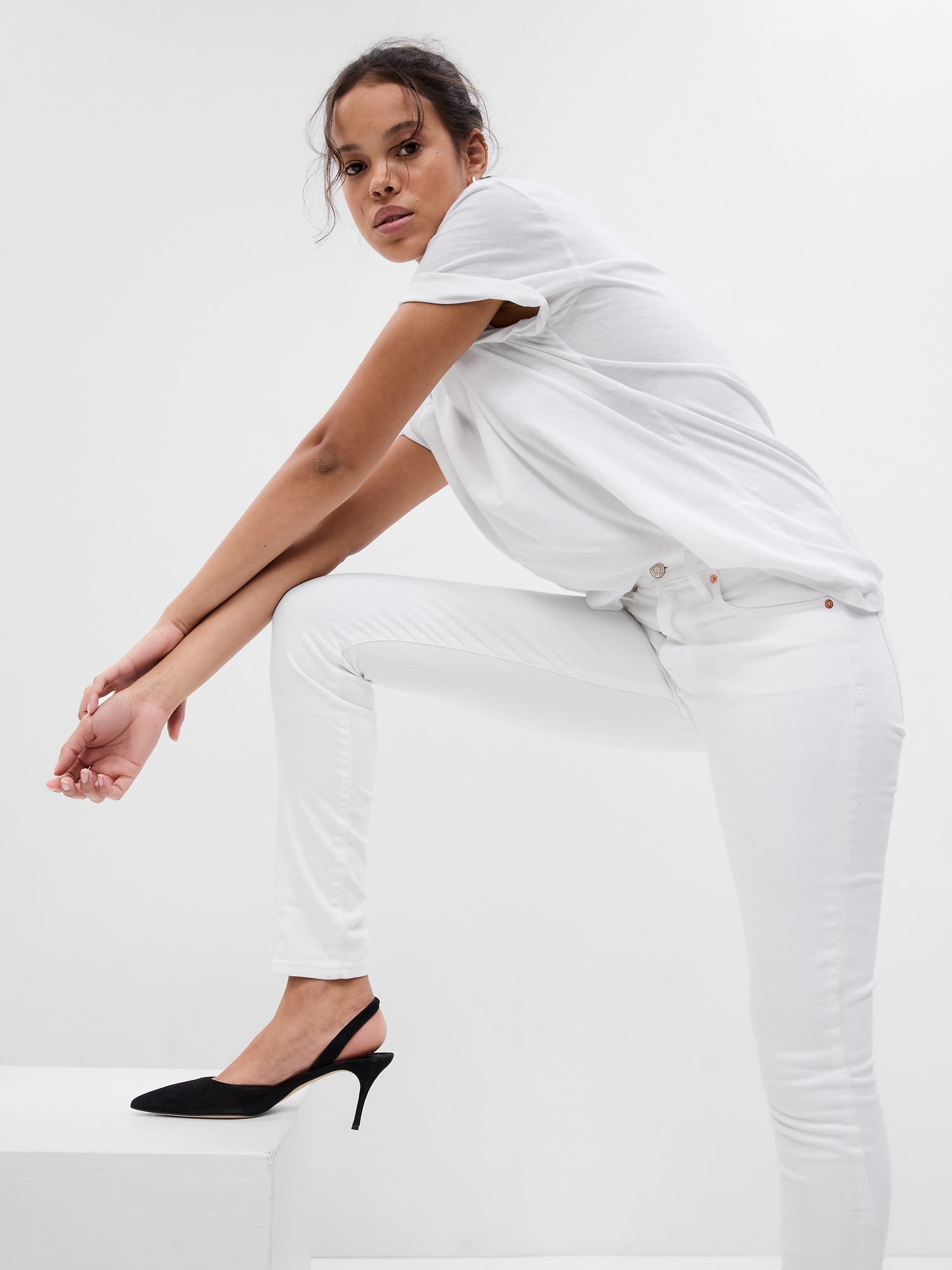 Gap true deals skinny white jeans