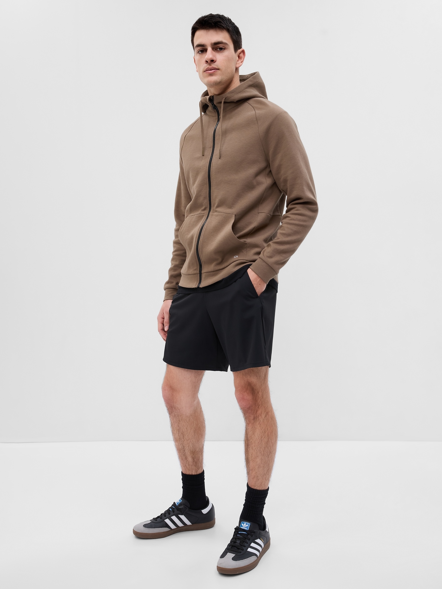 Gap Fit Tech Fleece Full-Zip Hoodie brown. 1