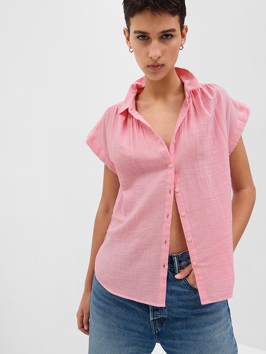 Image number 7 showing, Crinkle Gauze Shirt