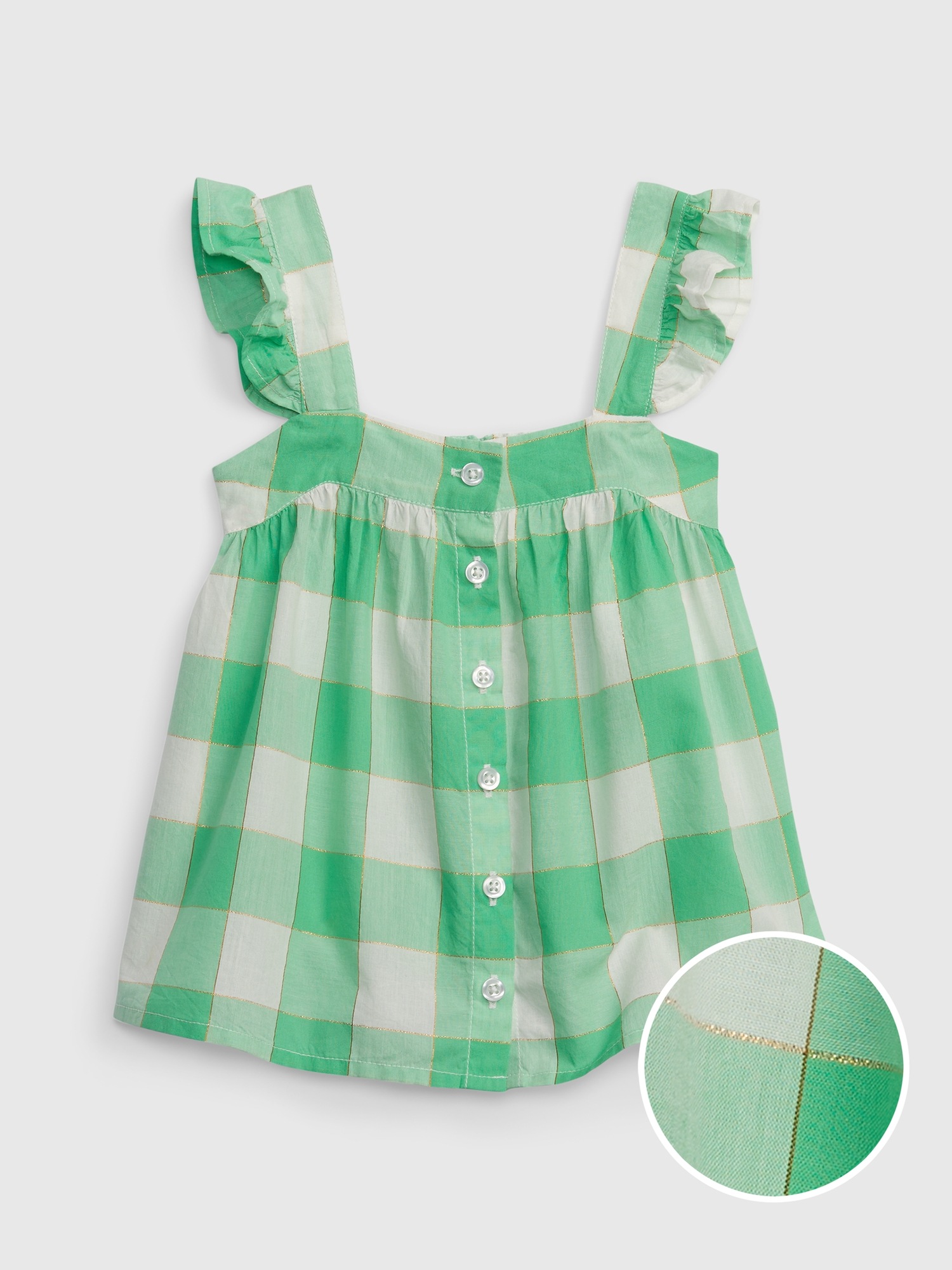 Toddler Shiny Gingham Button-Front Top | Gap