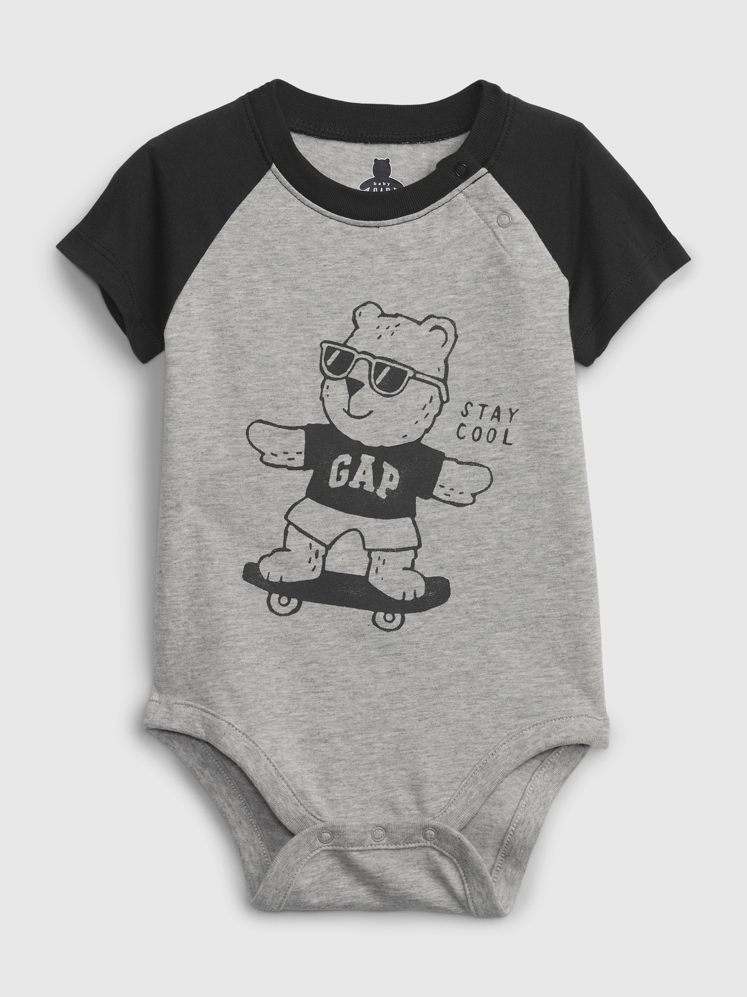 Gap Baby 100% Organic Cotton Mix and Match Graphic Bodysuit black. 1