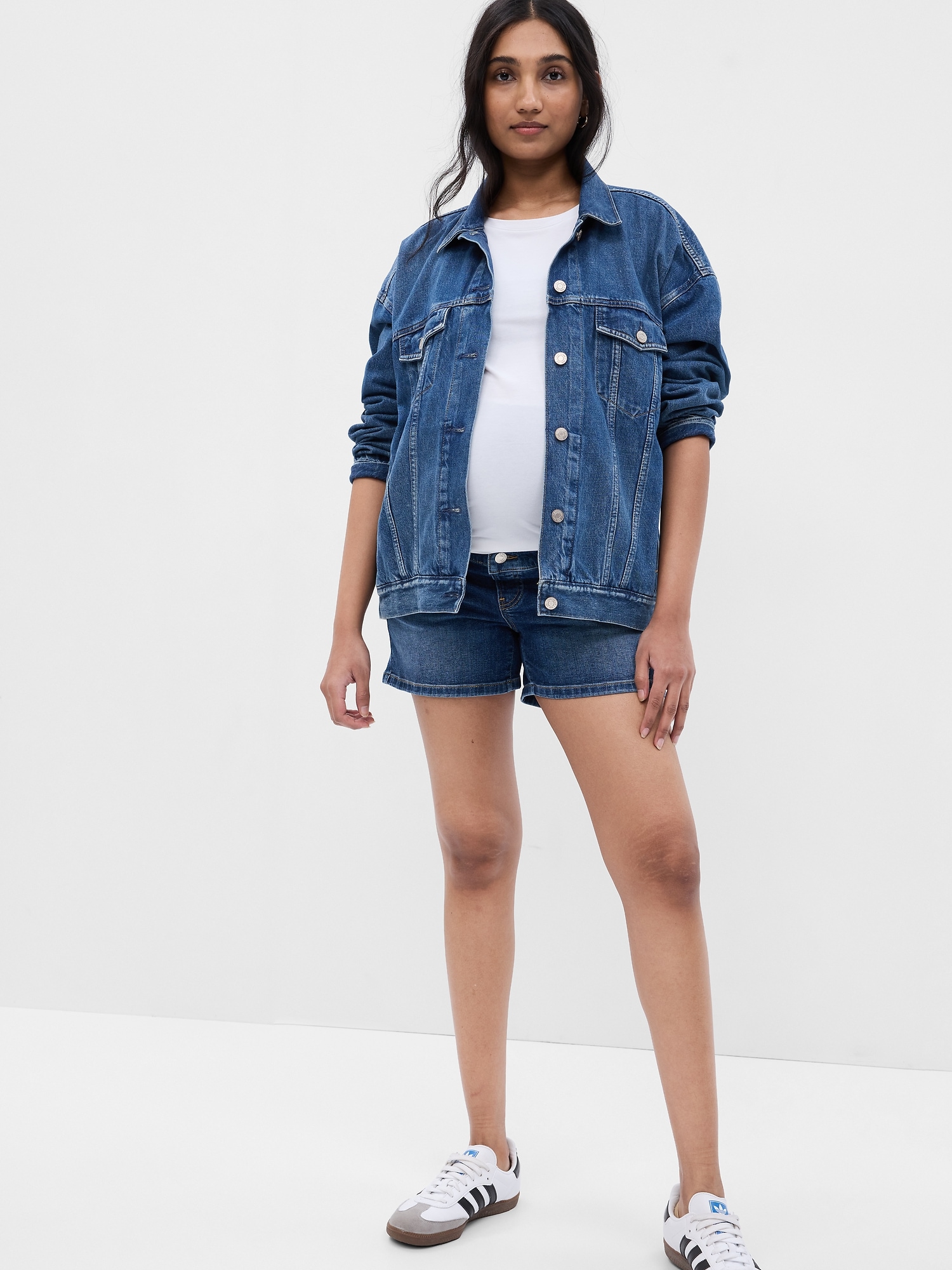 4" Maternity Full Panel Denim Shorts