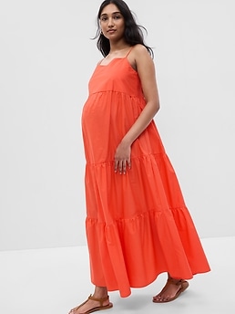 Coral maternity maxi hot sale dress