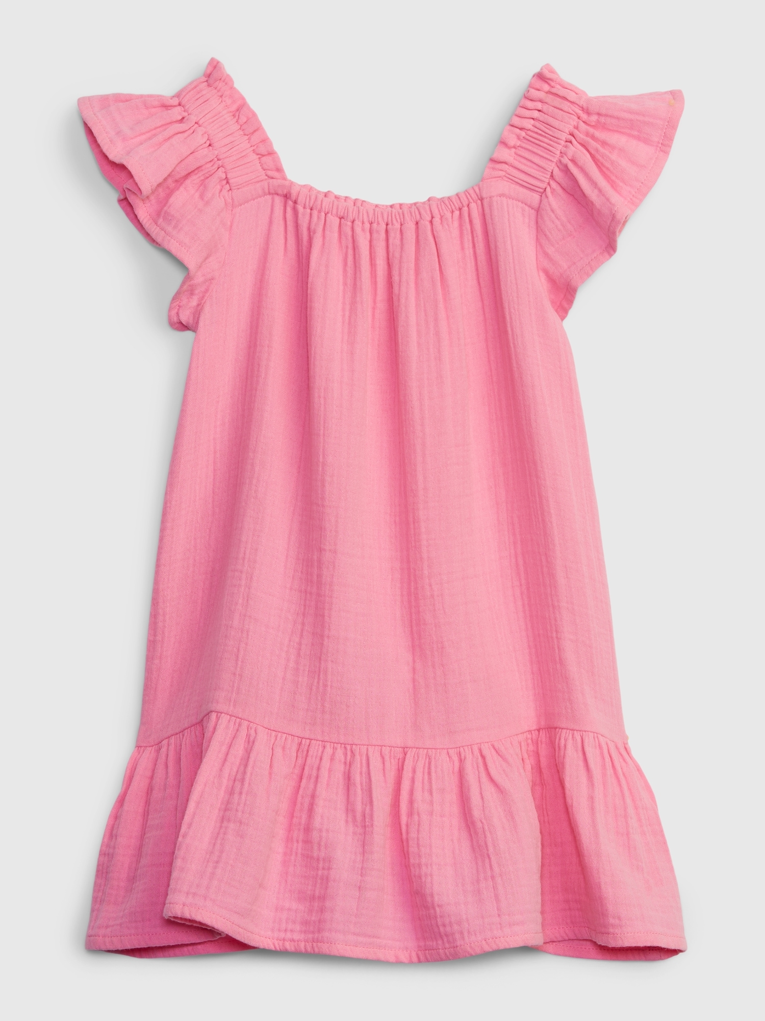 Gap Toddler Crinkle Gauze Tiered Dress pink. 1