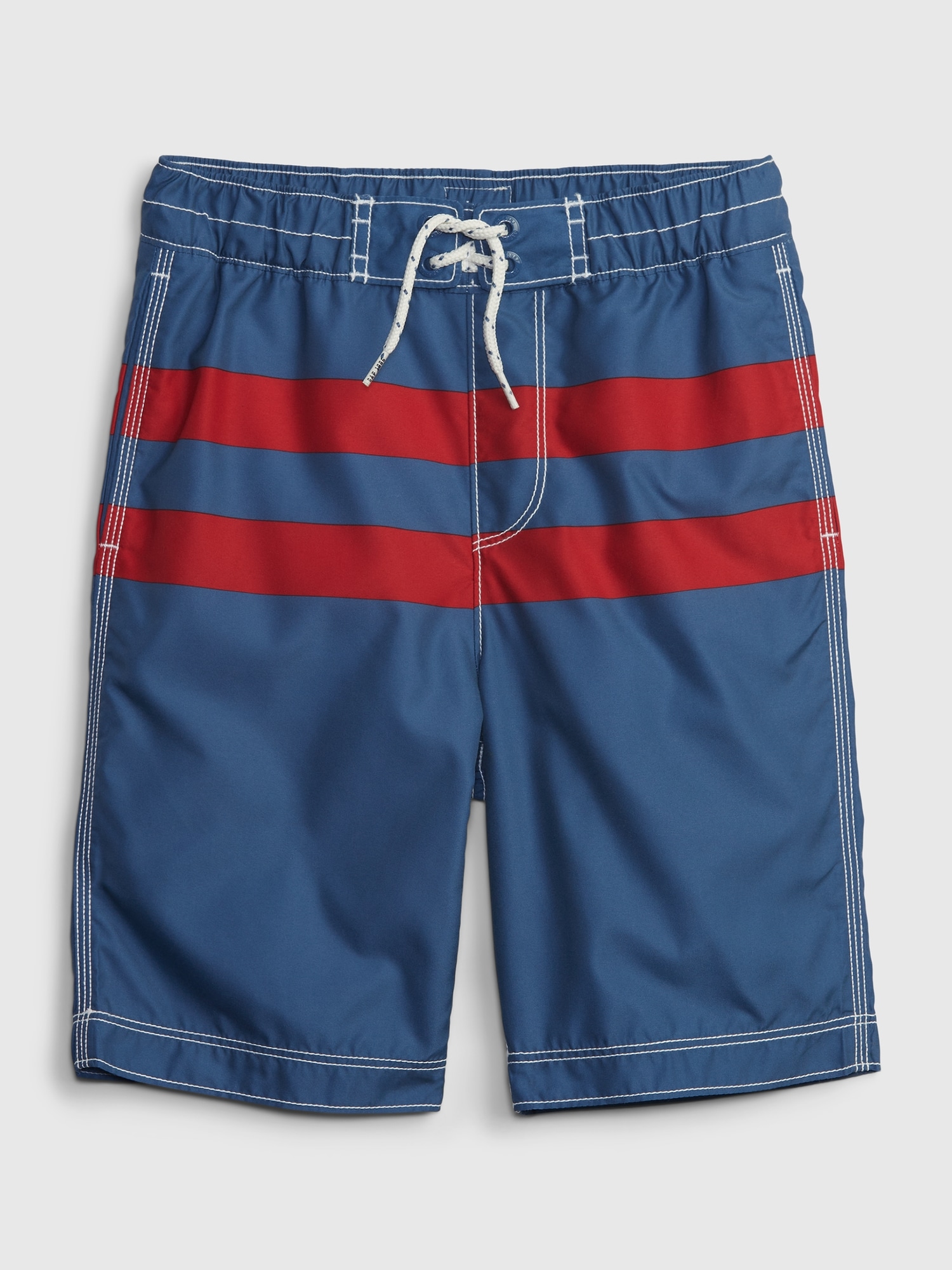 Gap Kids 100% Recycled Swim Board Shorts blue. 1