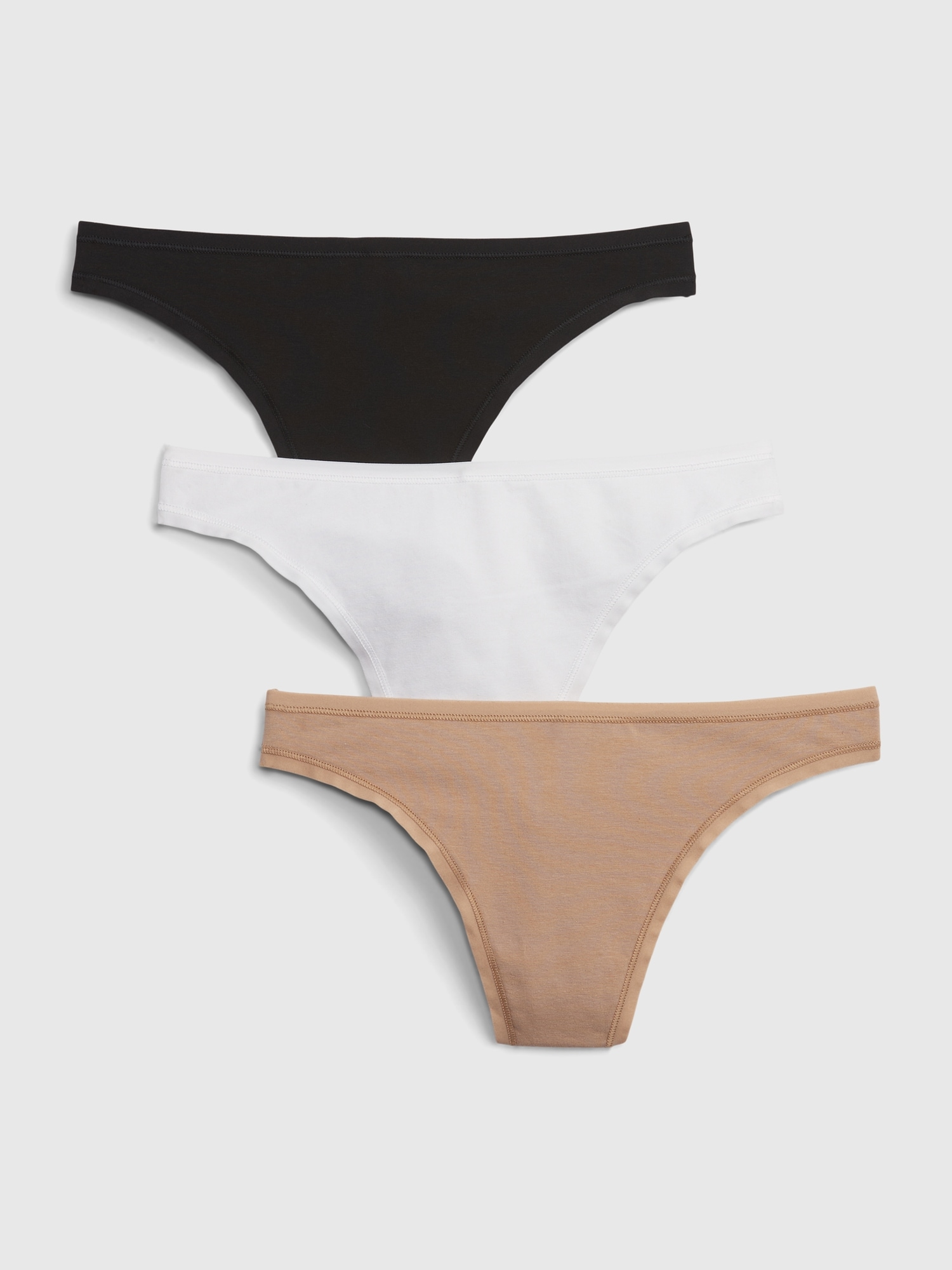 3-Pack of print cotton thongs - 