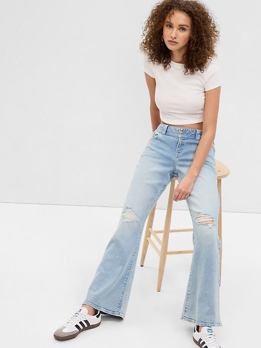 Women's High Rise Flare Jeans Y2K Bell Bottom  
