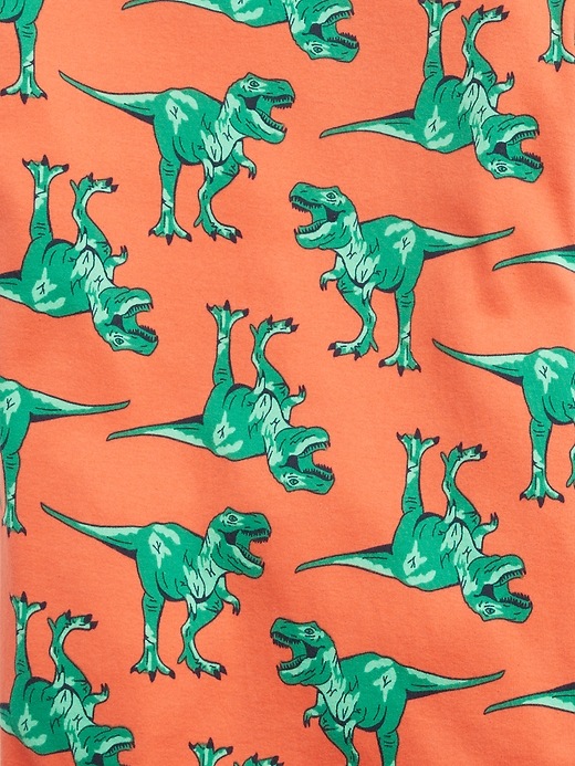 Image number 2 showing, Kids 100% Organic Cotton Dino PJ Shorts Set