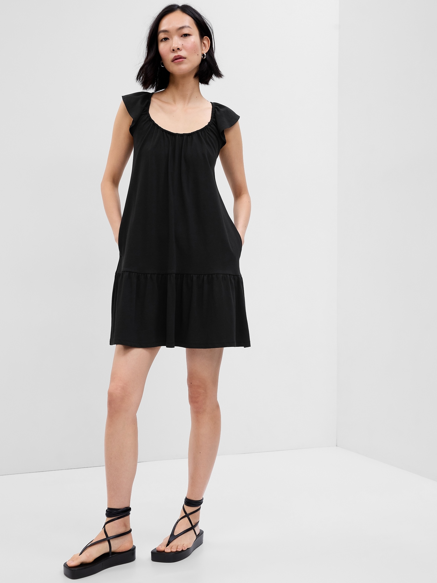 Ruffle Hem Mini Dress