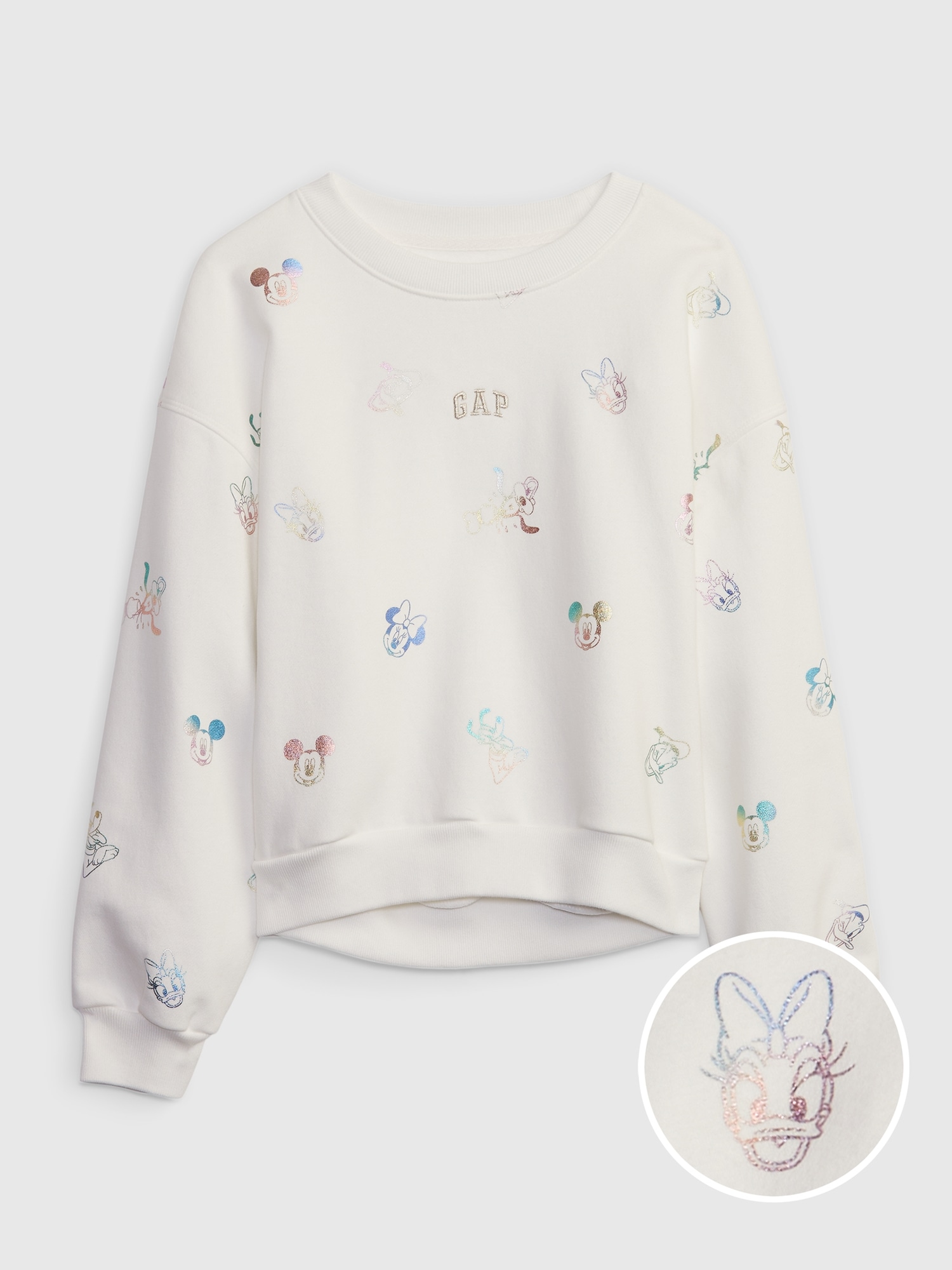 Sweatshirt with Printed Design - White/Mickey Mouse - Ladies