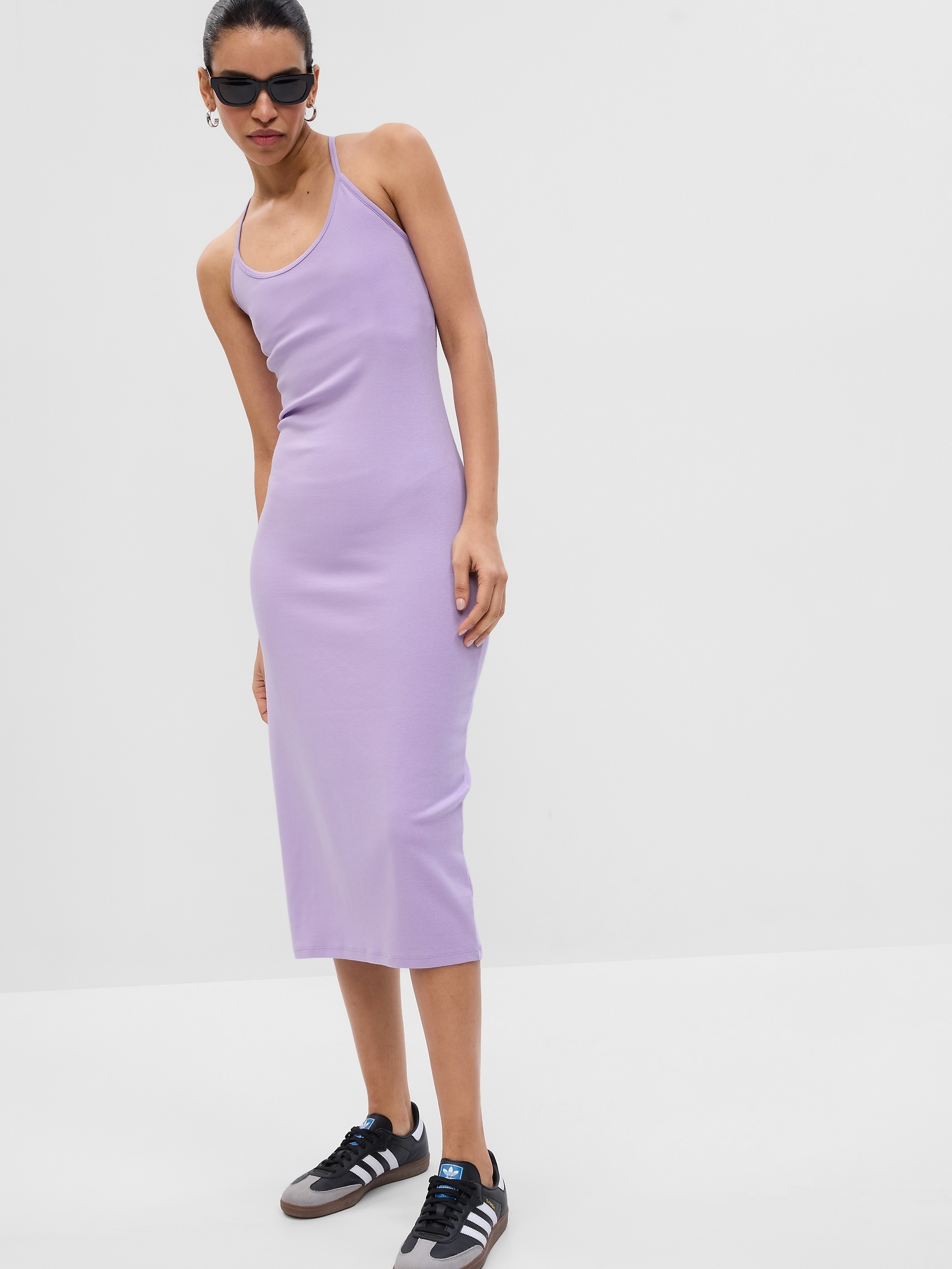 Gap Modern Convertible Strap Midi Dress purple. 1