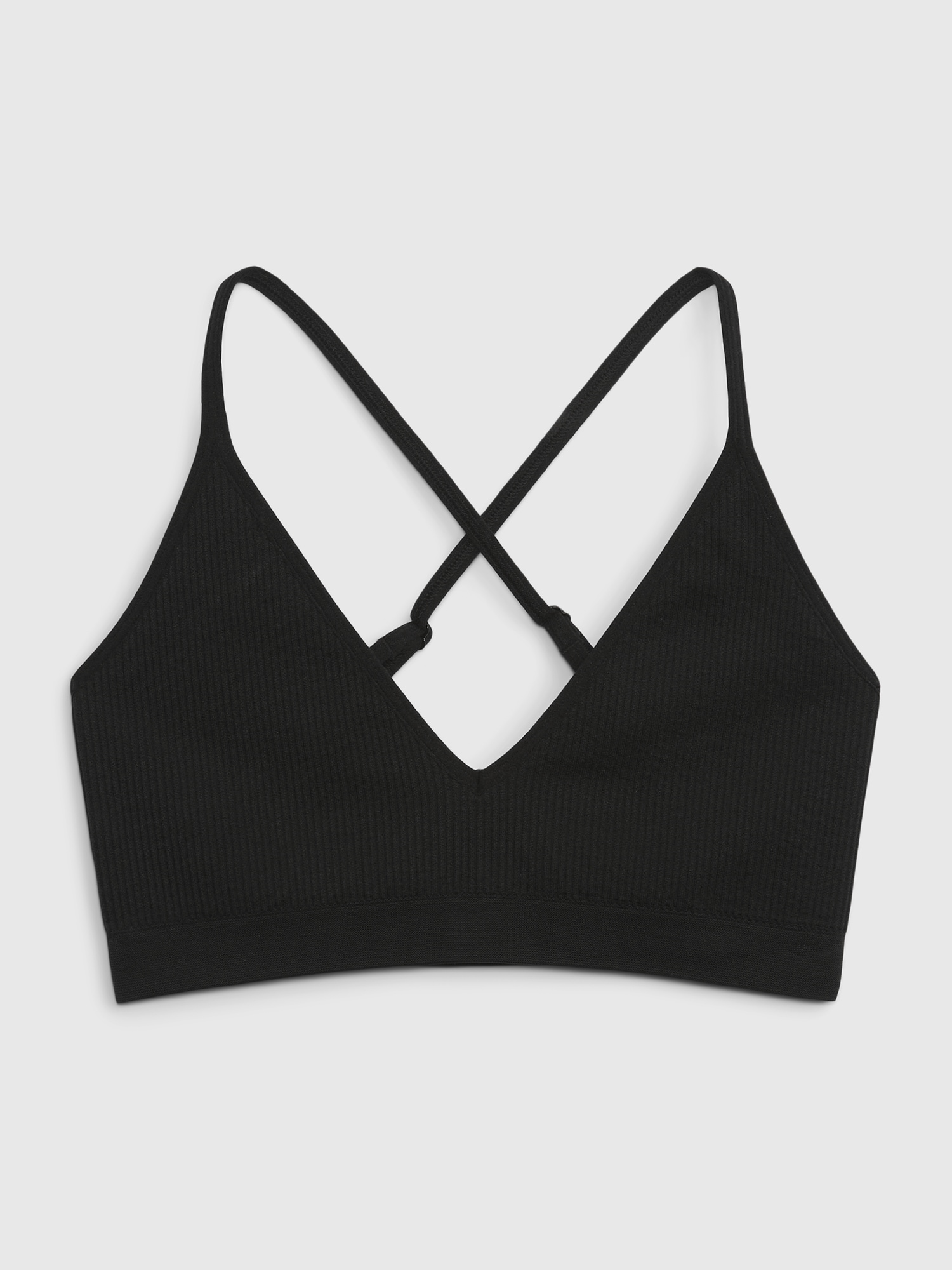 Ribbed Knit Triangle Bralette Black | The Best Bralette for Small Busts