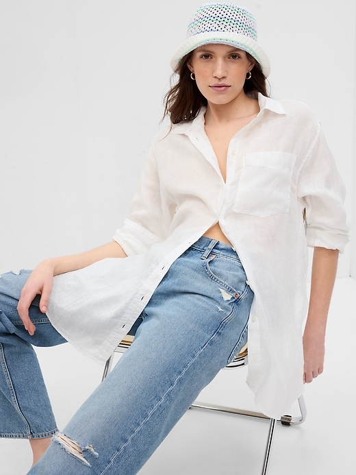 Linen Weekend Tunic Shirt | Gap