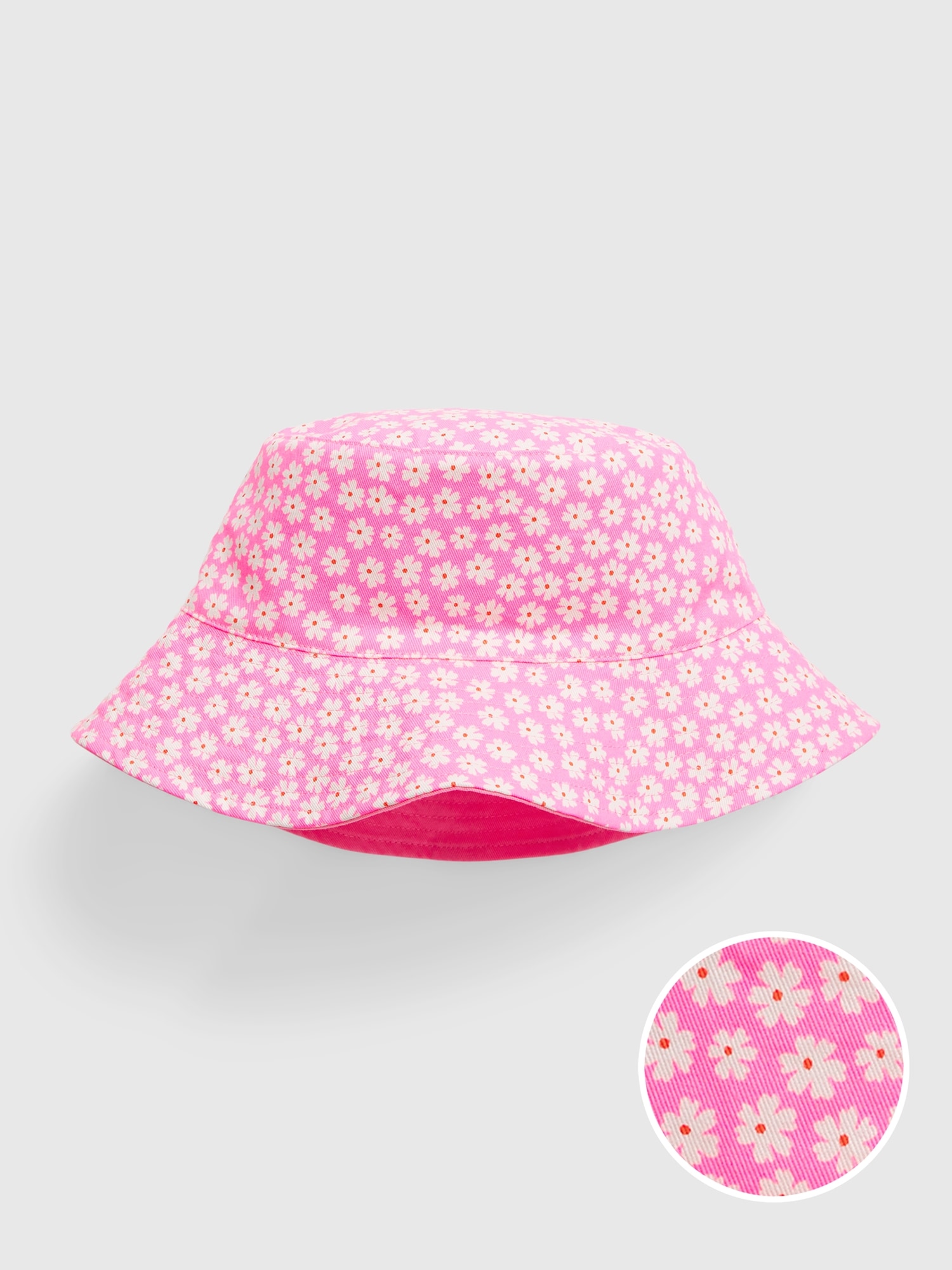 Gap Kids 100% Organic Cotton Reversible Bucket Hat pink. 1