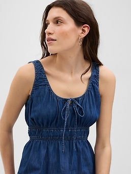 Buy Gap Blue Denim Tiered Cami Dress from Next Luxembourg