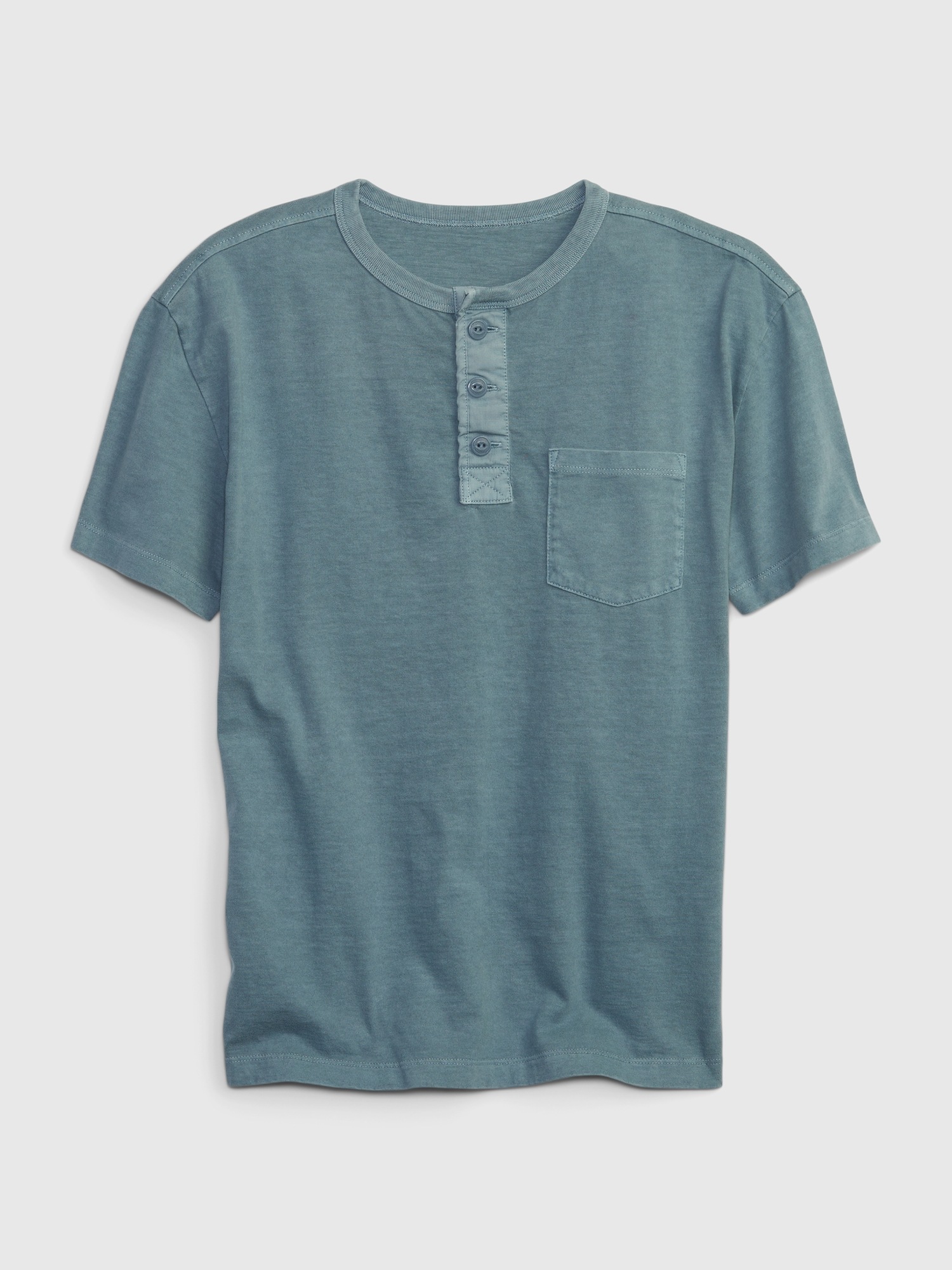 Gap Kids Pocket Henley T-Shirt gray. 1