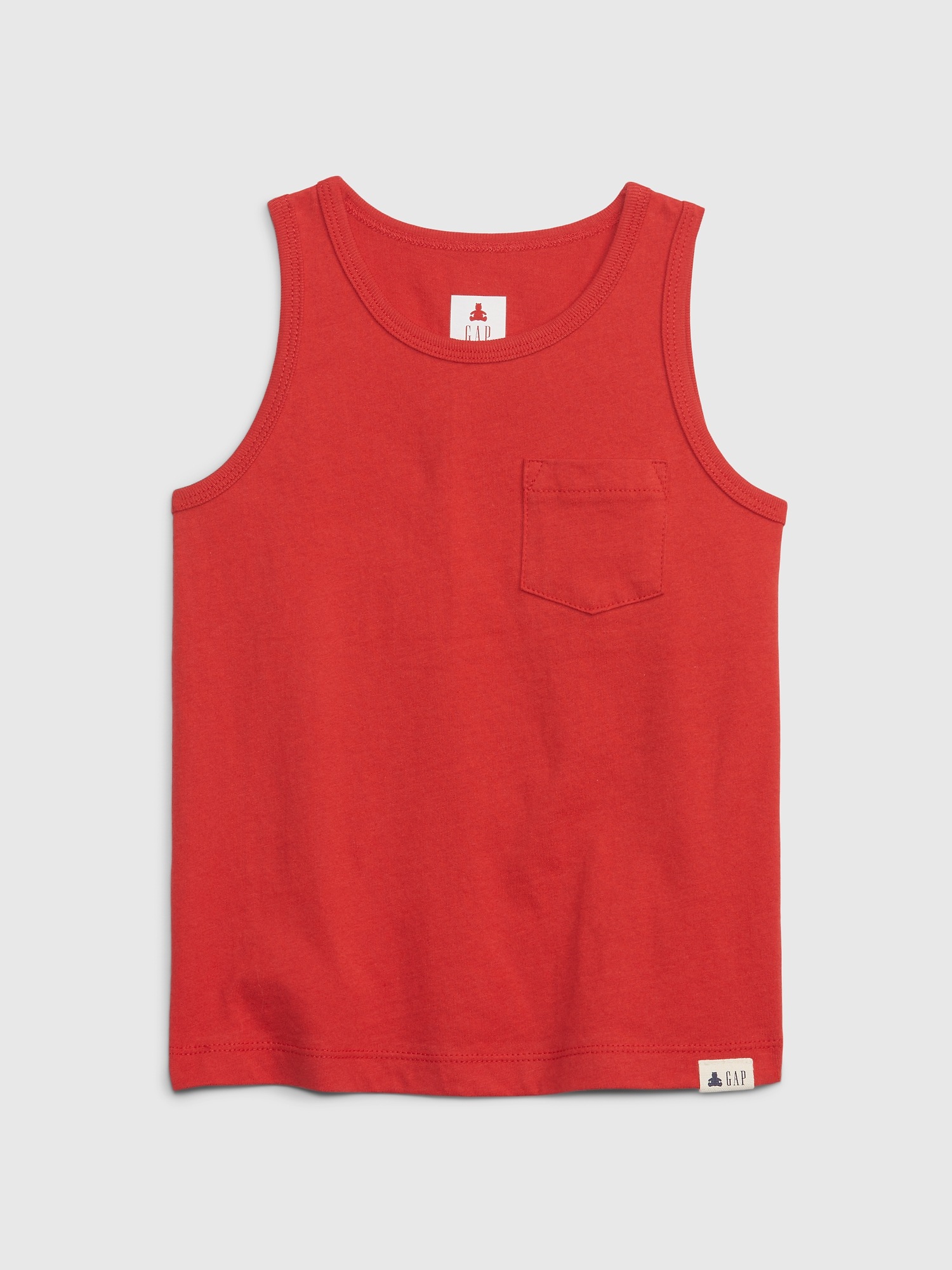 Gap Toddler 100% Organic Cotton Mix and Match Pocket Tank Top red. 1