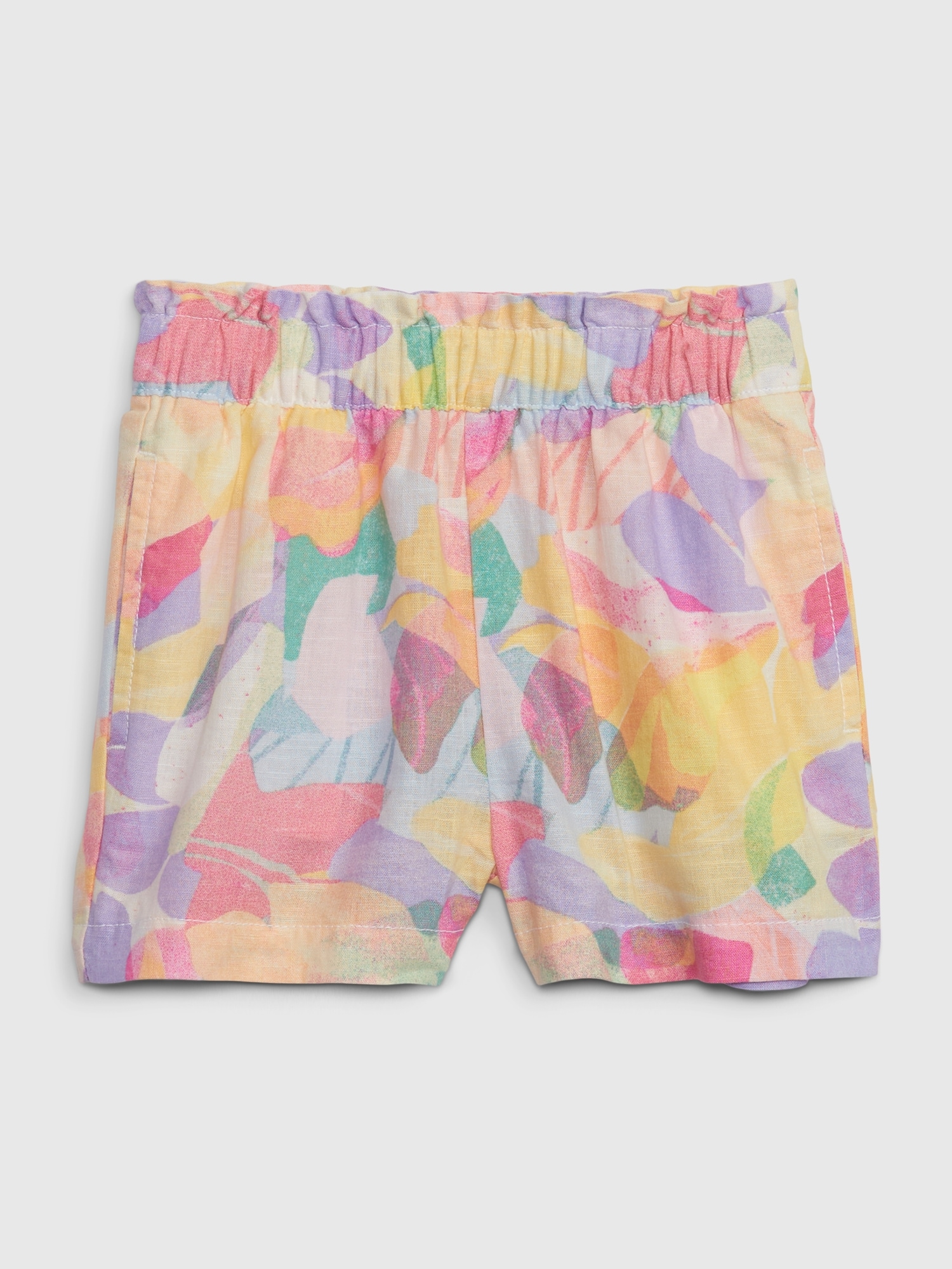 Gap Toddler Linen-Cotton Floral Pull-On Shorts multi. 1