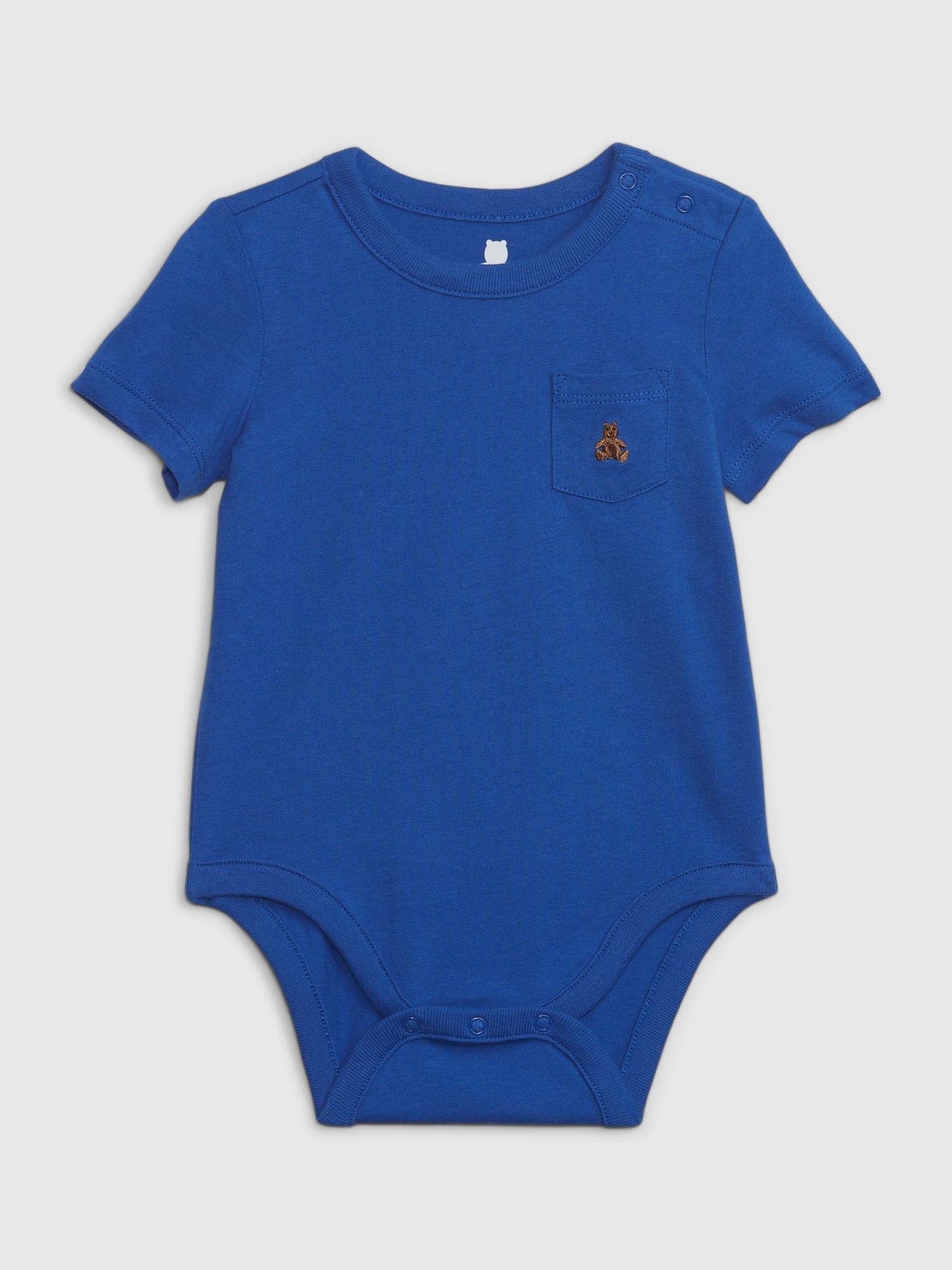 Gap Baby 100% Organic Cotton Mix and Match Pocket Bodysuit blue. 1
