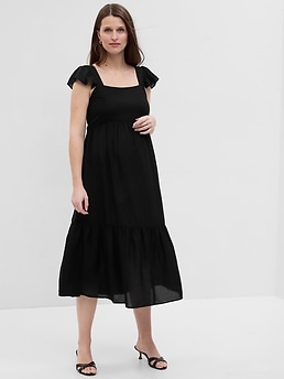 GAP MATERNITY BLACK SHORT SLEEVED NURSING DRESS M 12