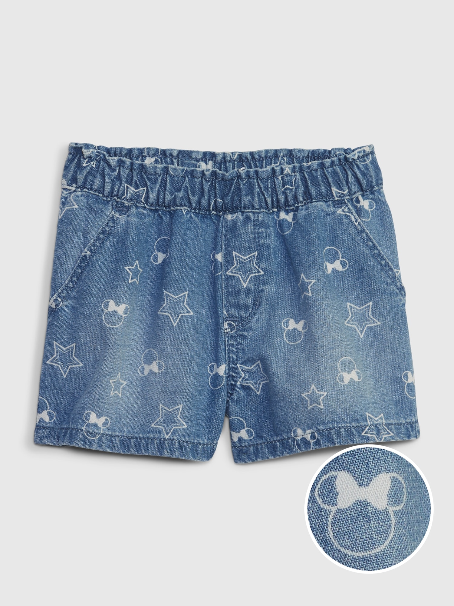 Gap babyGap &#124 Disney Minnie Mouse Denim Pull-On Shorts with Washwell blue. 1