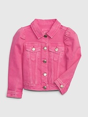 Gap Pink LoveShackFancy Baby Floral Icon Denim Jacket - Pink